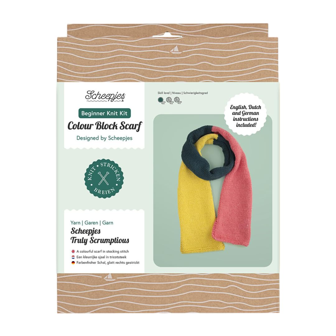 Scheepjes - Scheepjes Beginner Colour Block Scarf Knitting Kit - 1 Set