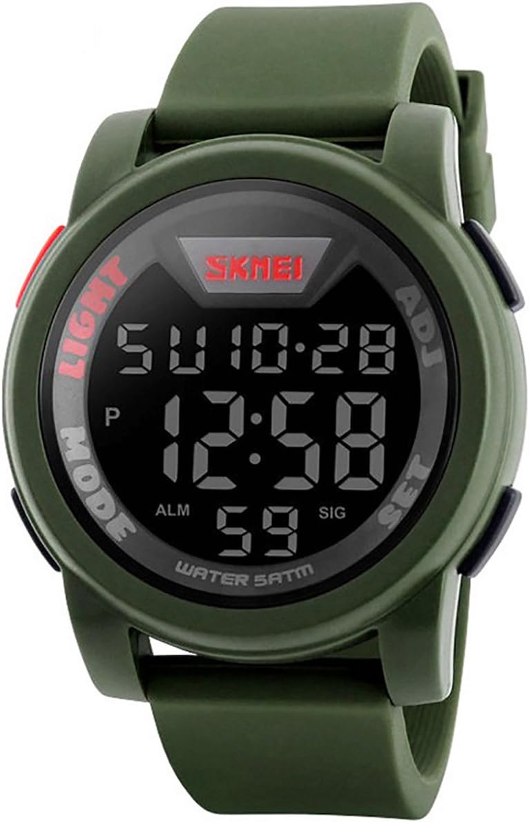 Longqi Men Military Sports Watches Silicone Waterproof LED Digital Wristwatch