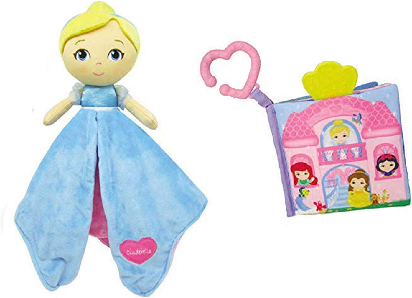 Kids Preferred Disney On The Go Soft Teether Book, and Activity Toy Plush Doll Set (Cinderella)