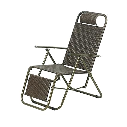 ZXQZ Lounge Chair Adult Summer Wicker Chair Foldable Lunch Break Chair Portable Office Lounge Chair Beach