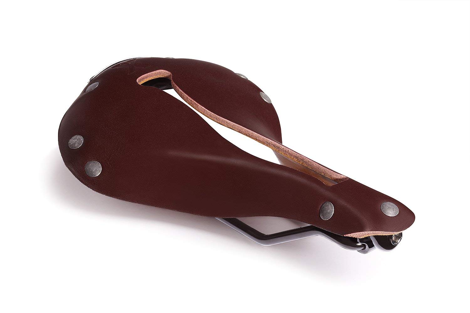 Selle Anatomica X Series Leather Bike Saddle for Comfortable Racing Long and Short Distances Watershed Oxblood with Gunmetal Rivets