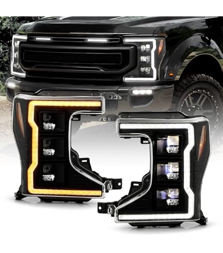 OEMASSIVE Sequential Signal Projector Headlights For 2020-2022 Ford F250/F350 Super Duty – Black Housing