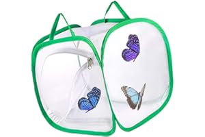 Esforzarse Insect and Butterfly Habitat Cage, 30×30×30cm Butterfly Net, Stick Insect Enclosure with Zippe, Outdoor Collapsibl