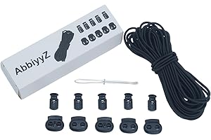 1/8-Inch (3mm) Elastic Cord – 10 Yards with 10 Plastic Cord Locks for Drawstrings, Sewing, Crafting, DIY Projects – Elastic R