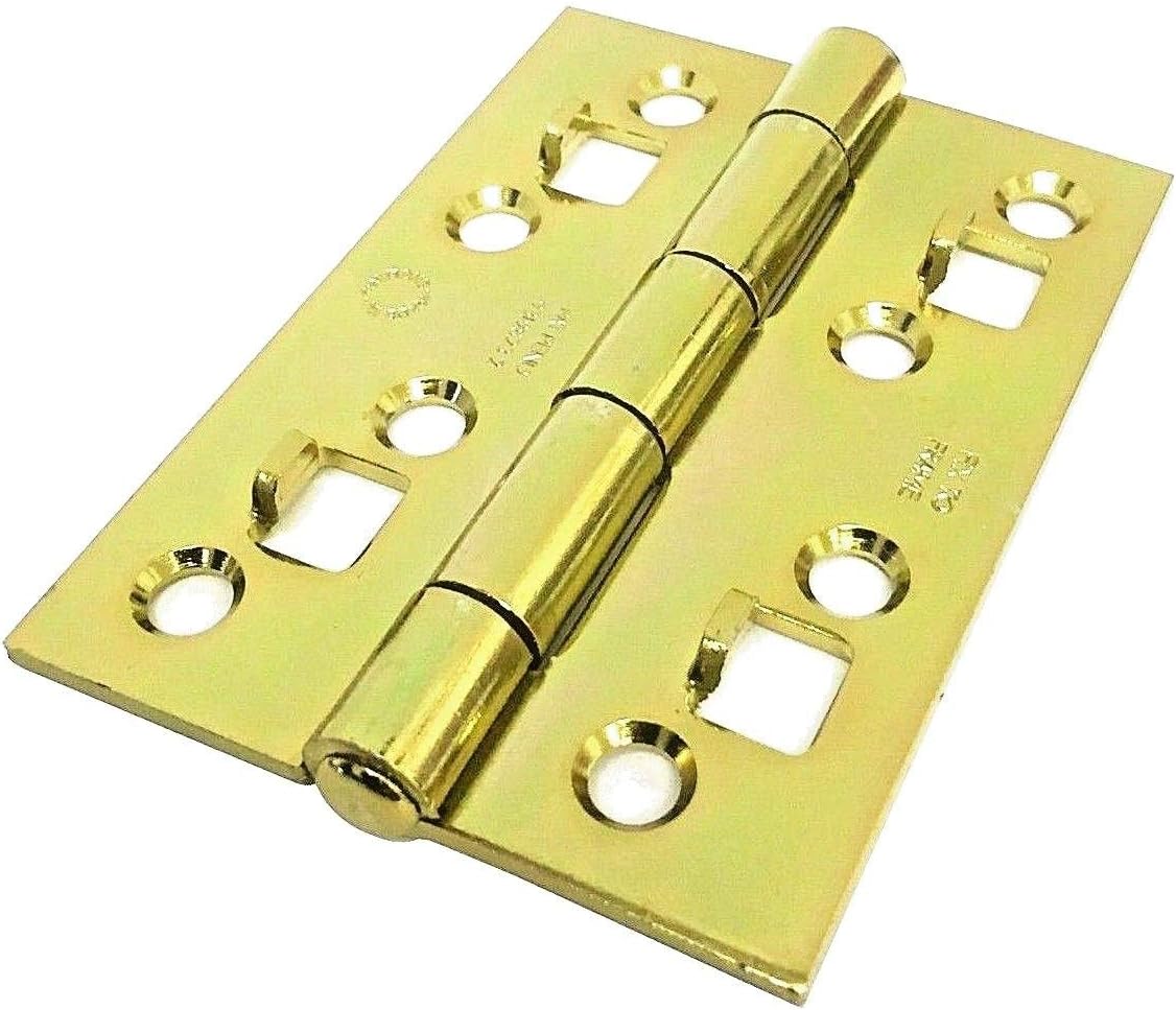 100mm 4'' Strong High Security Butt Hinges 1½ Pairs (3 Hinges) with Interlocking Lugs