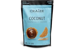 Craize Coconut Crisps | Gluten Free, Vegan, Kosher, Toasted Corn Crackers | 4 oz each