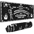 Ouija Game Skeleton Divination Sickle Palm Gaming Keyboard Mouse Pad Mousepad Accessories Huge Extended XL Stitched Edge Rubber Sole for Home Office(31.5"X 11.8")