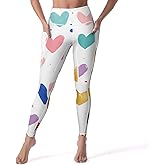 XOZOTY Women's Leggings Yoga Pants High Waisted Sports Trouser Heart Athletic Workout Leggings for Valentine's Day Gift