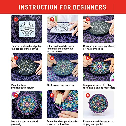 image for BOKIN Mandala Dotting Tools, 27 PCS Kits Stencil Painting Tools for Ca
