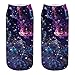 AnVei-Nao Womens Girls Star Sky Universe Short 3D Pattern Printed Socks 9 Pack