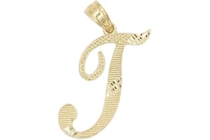 Ice on Fire Jewelry 10k Gold Initial Pendant