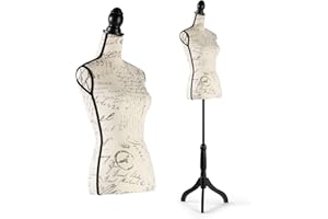 DRDINGRUI Standing Female Mannequin Body, Height Adjustable from 52'' to 67'', Pinnable Dress Form with Tripod Base for Dress Jewelry Display