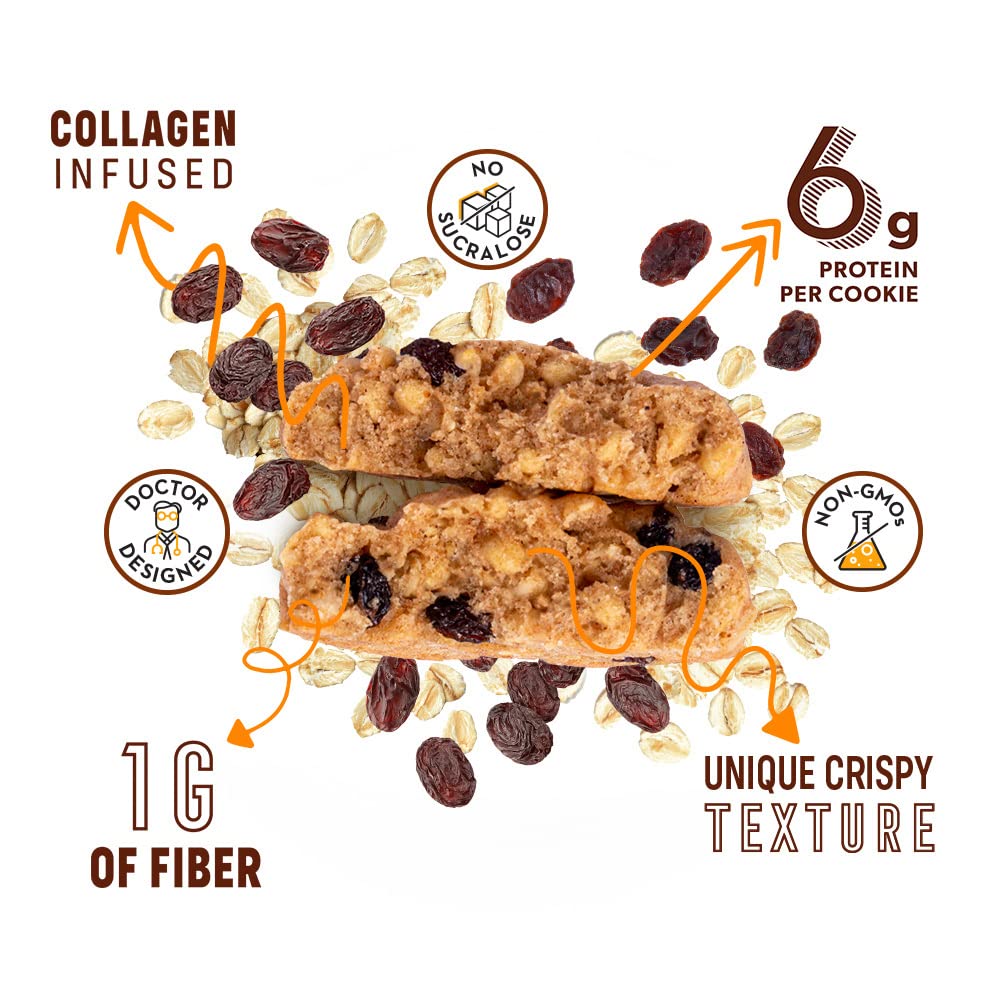 Smart for Life Oatmeal Raisin Protein Cookies - High Protein Cookie Diet - 1 Week Supply - Meal Replacement - On-The-Go Snack - Low Sugar Low Calories Super High Fiber Cookies - Protein Snack