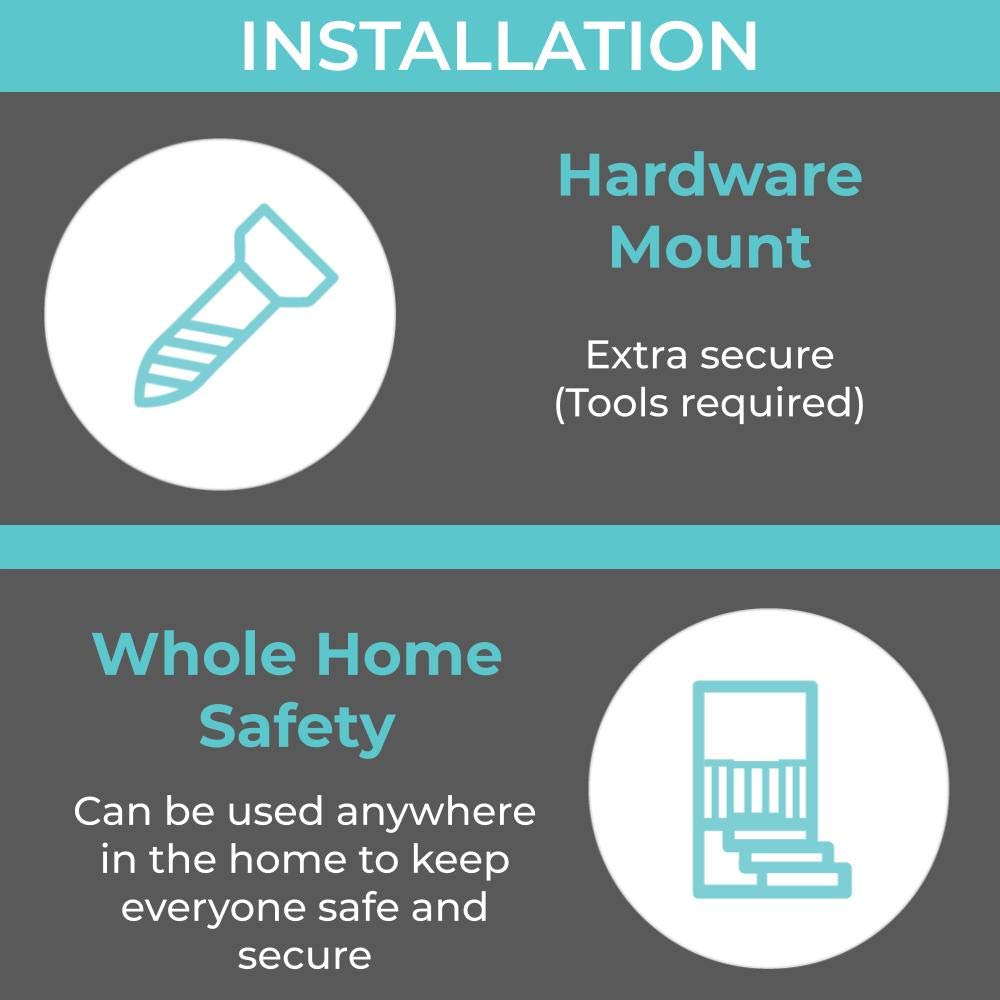 Toddleroo by North States 47.85" Wide Easy Swing & Lock Baby Gate: Ideal for Wider Areas and stairways. Hardware Mount. Fits Openings 28.68" - 47.85" Wide (31" Tall, Matte Bronze) : Indoor Safety Gates : Baby