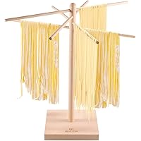 iSiLER Natural Beech Wood Pasta Drying Rack, Pasta and Spaghetti Dryer Stand with 4 Branched, Detachable Arms for up to…