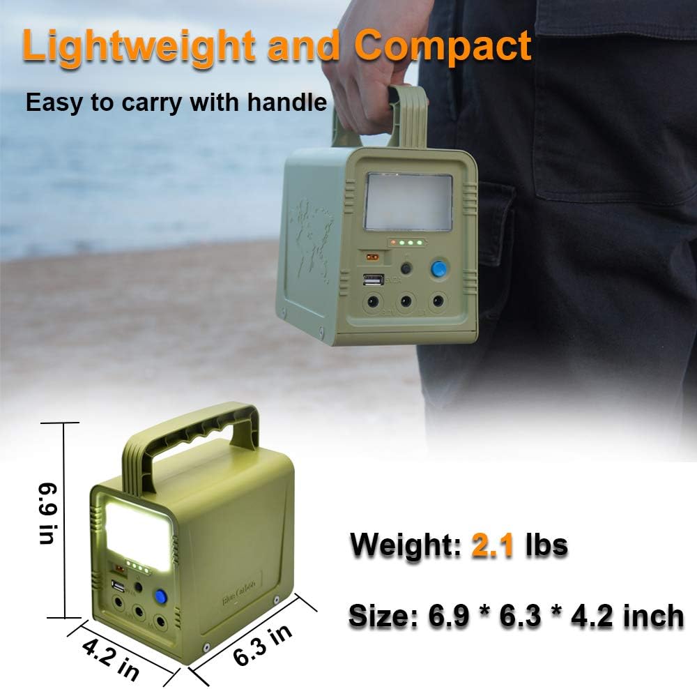 ECO-WORTHY 84Wh Portable Power Station, Solar Generator with 18W Solar Panel, Flashlights, Camp Lamps with Battery, USB DC Outlets, for Outdoor Camping, Home Emergency Power Supply, Hurricane, Fish: Home Improvement