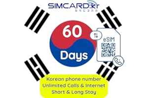 eSIM Korea: Unlimited Calls & Surf - Prepaid eSIM for Korea with Korean Phone Number (60 Days)