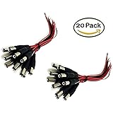 iMBAPrice CCTV Security Camera DC Male Power Plug Pigtail Cable (20 Pack)
