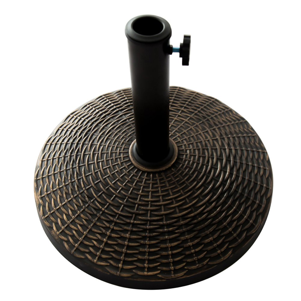 C Hopetree Patio Market Umbrella Base Heavy Duty Outdoor Stand 22lbs Round Bronze Umbrella Stands Bases