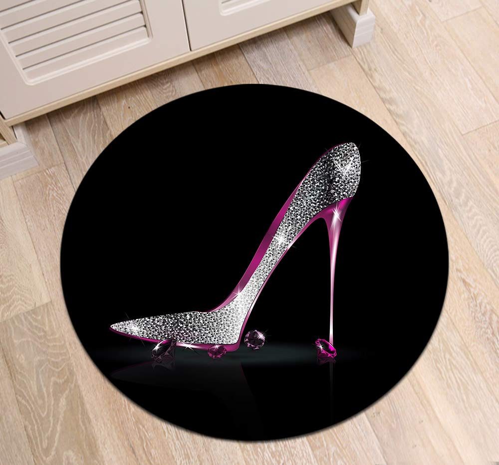 ETOB Girl High Heel Shoes Area Rugs Black