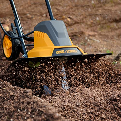 Rock&Rocker 18Inch 13.5Amp Electric Tiller, Corded Cultivator Tiller