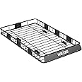 WEIZE 64 x 39 Inch Heavy Duty Universal Roof Rack, 150Lbs Capacity Rooftop Cargo Carrier Basket with Extension, Car Top Luggage Holder for Car, SUV, Traveling, Camping, Steel Construction