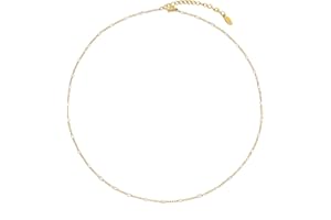 HMOOY Beaded Choker Necklace for Women, 14K Gold/Silver Plated Colorful Summer Beaded Choker Necklace Adjustable Bohemian Bea