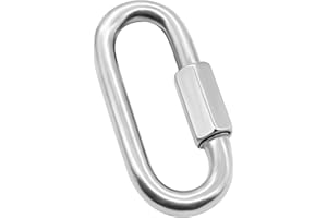 Anvin Large Quick Links Heavy Duty Carabiner Stainless Steel Chain Links Connector D Shape Locking Chain Hooks Repair Utility Screw Links for Camping Outdoor Equipment Hammocks