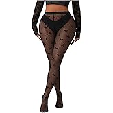 MakeMeChic Women's Mesh Sheer Bow Pattern Tights Stretchy Stockings Pantyhose Clubwear