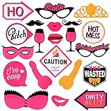Bachelorette Party Photo Booth Props Kit,for Bridal Shower Wedding Girls Night Out Game Party Decoration Supplies -21ct