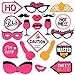 Bachelorette Party Photo Booth Props Kit,Bridal Shower Photo Booth Prop with Wooden Sticks for Wedding Bachelorette Party Girls Night Out Game Party Decoration Supplies -21ct