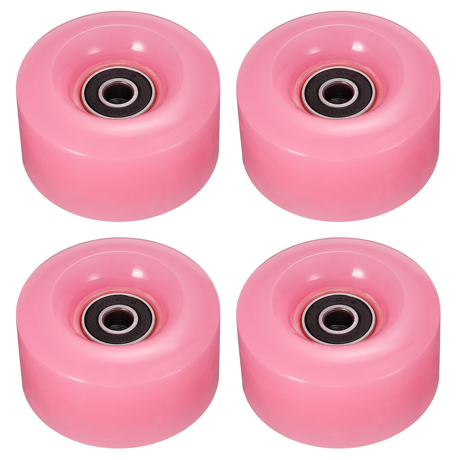 M METERXITY 4 Pack Roller Skate Wheels - Quad Skates Accessories with Bearings, Durable Wear-Resistant PU Wheels, Apply to Skating (32 x 58mm, Pink)