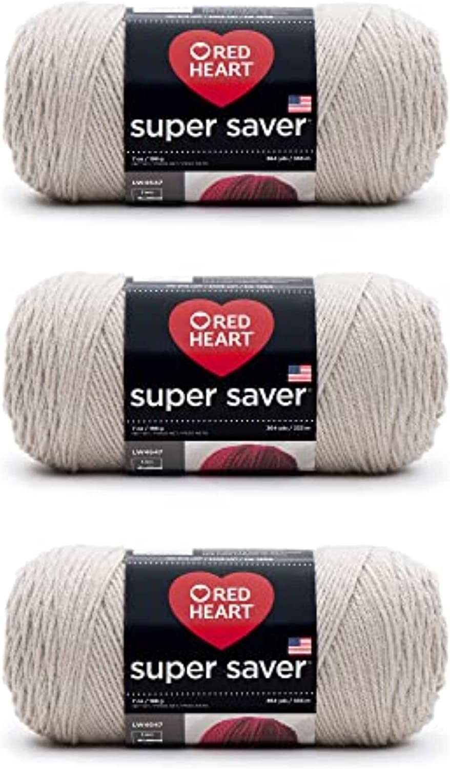 Red Heart Super Saver Pack of 3 - Oatmeal - 7oz/198g - Acrylic - 4 Medium (Worsted) - 364 Yards - Knitting, Crocheting, Crafts & Amigurumi — image 1