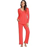 WiWi Viscose from Bamboo Pajama Sets for Women Super Soft Pjs Short Sleeve with Pants Cooling Sleepwear Loungewear S-XXL