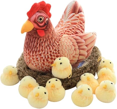 Amazon Co Jp Zmdza ぬいぐるみ 赤ちゃんひよこぬいぐるみ 動物のぬいぐるみ付き編チキン ホーム キッチン