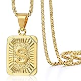 Trendsmax Initial Letter Pendant Necklace for Mens