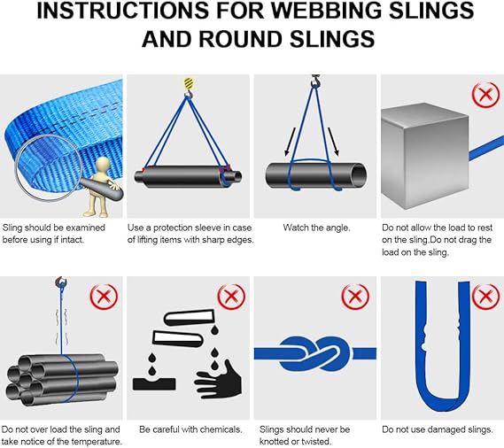 Amazon Bang4buck リフトウェビングスリング 6フィート X 2インチ デュプレックスカーゴ 高耐久 ポリエステル 牽引 引き上げスリング ホイストストストロップ フラットループ付き 最大破壊強度9000ポンド 2個パック Diy 工具 ガーデン