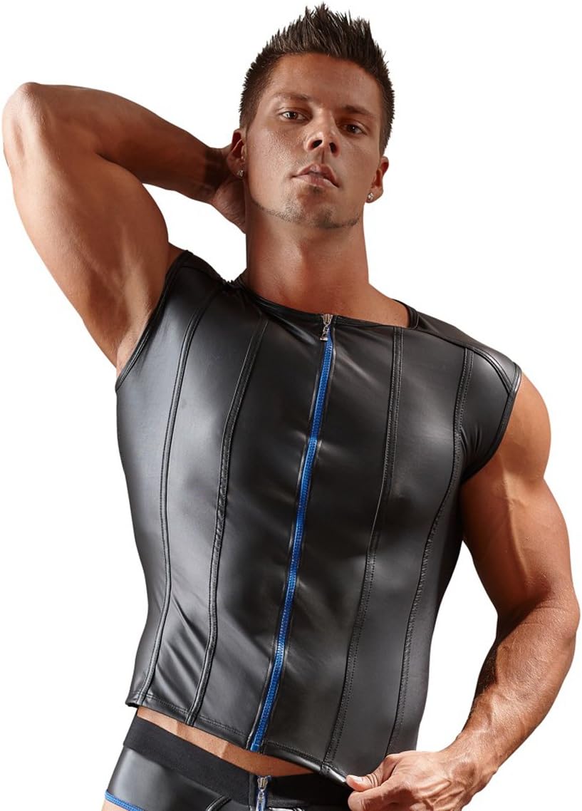 Svenjoyment Underwear Men's Shirt with Blue Zipper, X-Large, Black, Black (Nero 001), XL