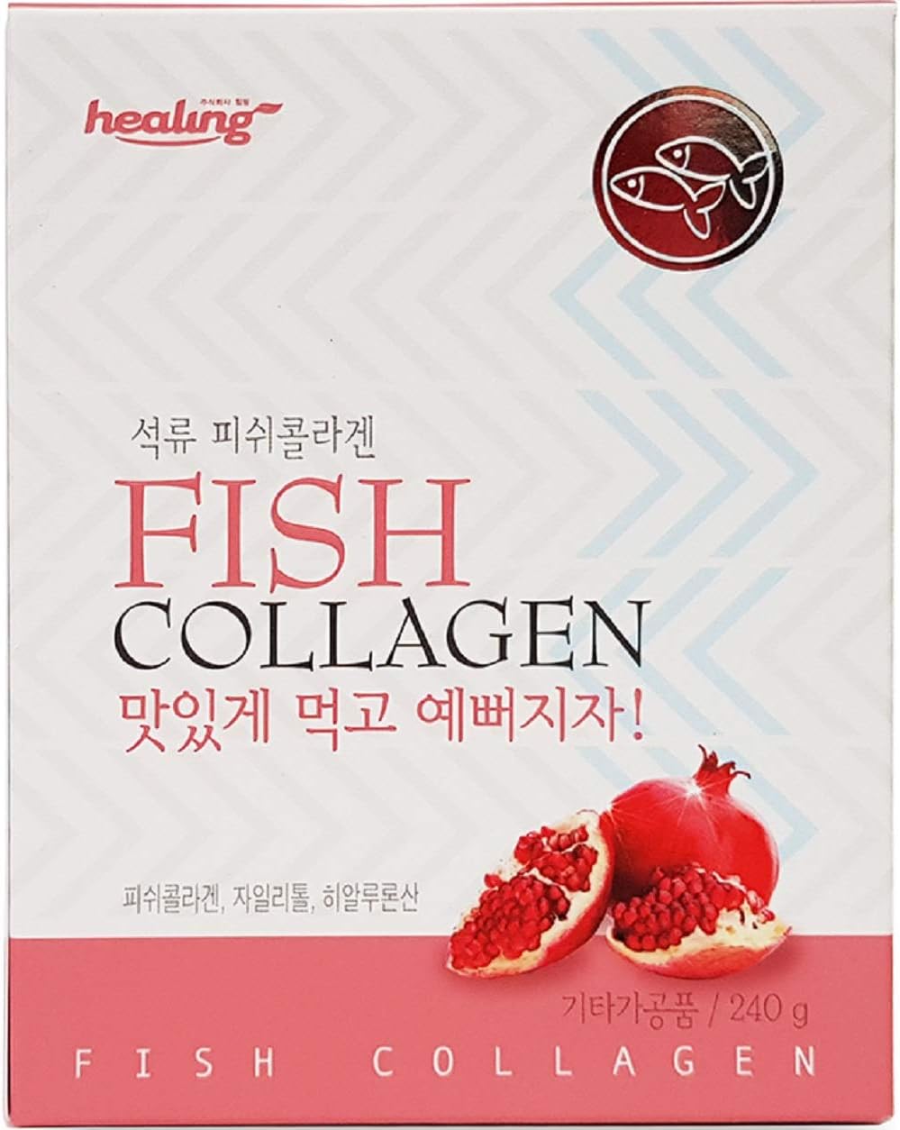 Fish Collagen with Pomegranate Peptides Powder (Marine Collagen with Pomegranate) 1 Box (30 Single Stick Packets)