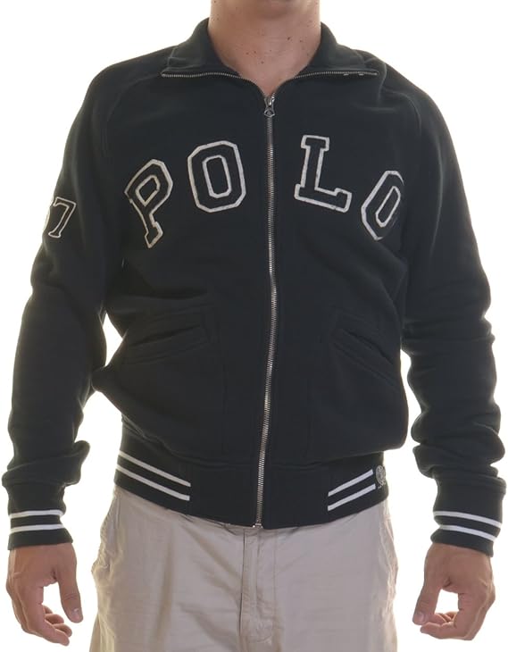 Polo Ralph Lauren Men's Fleece Baseball Jacket, Polo Black, S at Amazon Menâs Clothing store