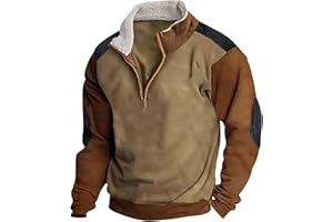 Pisexur Men's Fashion Hoodies & Sweatshirts 1/4 Zip Pullover Mens Cowboy Western Aztec Lapel Sweatshirt Casual Print Pullover