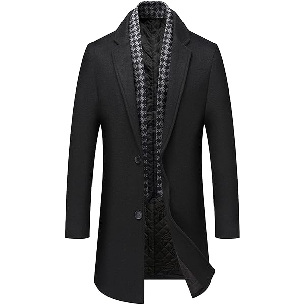 Men's Trench Coat Long Wool Coat Winter Classic Overcoat Top