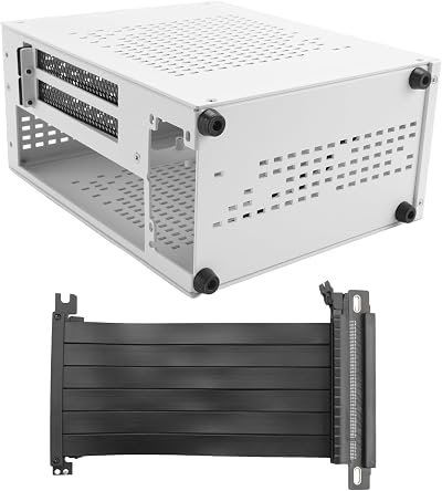 Bumdenuu A07 Mini ITX Case HTPC Chassis USB3.0 White Metal w/ Graphics Card