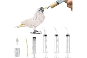 SUXGUMOE Baby Bird Feeding Syringe Set, Pet Parrot Milk Feeding Syringe with Tubes, Parrot Feeding Feeder Measuring Tools for Feeding Pets Scientific Industrial Labs… (12ml +20ml syringe+50ml Measuring Cup)