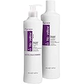 Fanola No Yellow Shampoo & Mask 11.8 oz / 2pk - Purple Anti-Brass Toner for Blonde, Silver, Gray & Highlighted Hair - Color Depositing Mask to Remove Brassiness from Bleached Locks