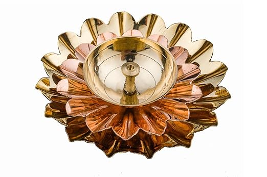 INDOGIFTS - Diya for Diwali Decoration Made Up of Pure Brass Lotus Shape Deepak for Pooja Size 4 Inch (2)