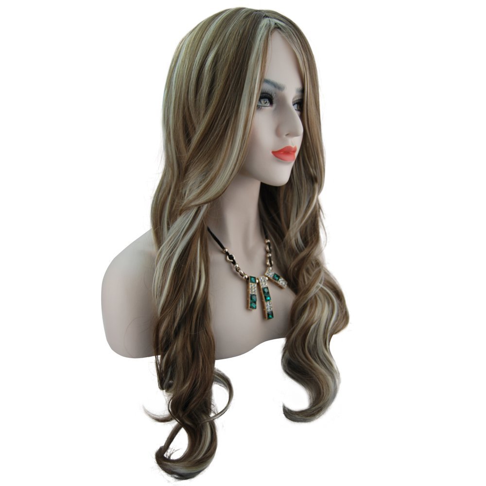 29 Blonde Enilecor 2 Tones Blonde Mixed Auburn Highlights Wigs