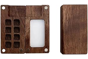 TAYASH Tiny Watercolor Palette Wooden Portable Watercolor Palette with lid, Mini Watercolor Palette, Empty Watercolor Palette for WaterColor,Gouache,Acrylic Paint,Record Beautiful Moments (8 Grid)