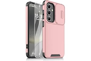 Lokyoo for Samsung Galaxy S25 FE Case with Sliding Camera Cover + 2 Packs Screen Protector, 2 in 1 Heavy Duty Full Shockproof