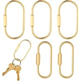 5-Pcs Bag Charm Clasp Oval Key Ring for La-bubu Bag Charm Carabiner Gold Keychain Clip Bag Charms Clip
